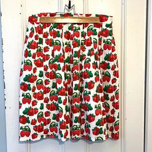 Grace Karin Retro Strawberry & Raspberry Print Circle Skirt with Pockets, Size M